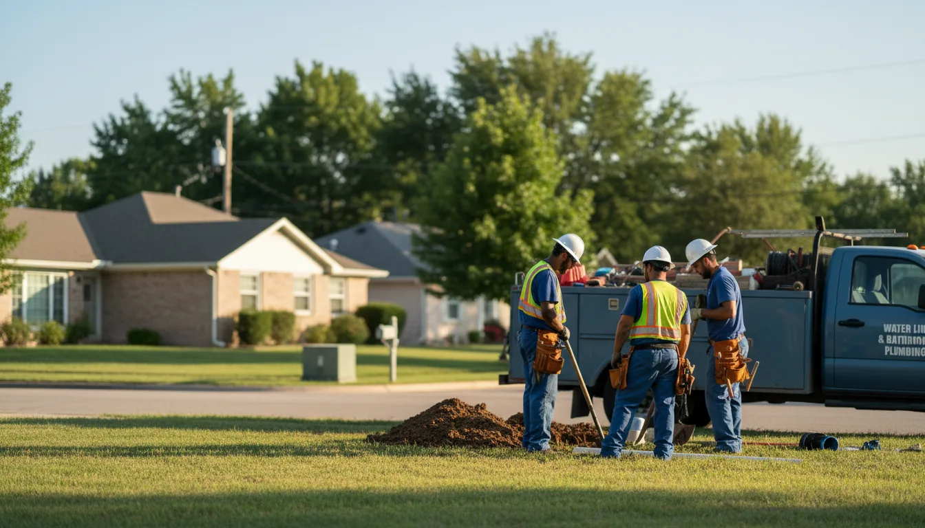 Residential water line and bathroom plumbing service in Godley, TX